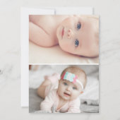 Baby Foto Modern Monogram Laurel Birth Aankondiging (Achterkant)