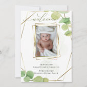 Baby | Foto Modern Springtime Eucalyptus toevoegen Kaart (Voorkant)