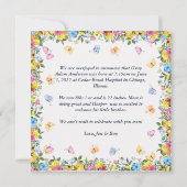 Baby Foto Modern Whimsical Birth Announcement Kaart (Achterkant)