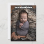 Baby Foto Moderne Geboorte Aankondiging (Voorkant)