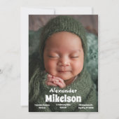 Baby Foto Moderne Geboorte Aankondiging (Voorkant)