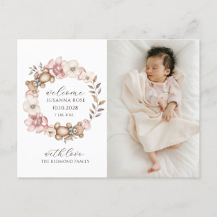 Baby Foto Moderne Geboorte Aankondigingskaart