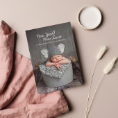 Baby Foto: New Year New Love Birth Announance Notitiekaartje