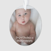 Baby Foto | Onze eerste kerst als grootouders Ornament (voorkant)