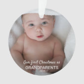 Baby Foto | Onze eerste kerst als grootouders Ornament (voorkant)