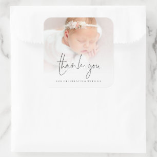 Baby Foto Overlay Doop Dank Je Vierkante Sticker