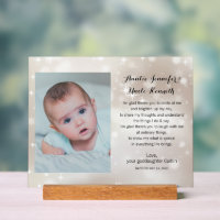 Baby Foto peetouders Gedicht op Gold Stars