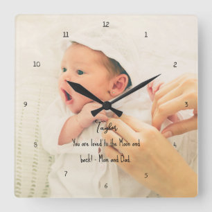 Baby Foto Schattigee kinderkamer wandklok Vierkante Klok