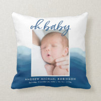 Baby foto statistieken blauw ombre Waterverf