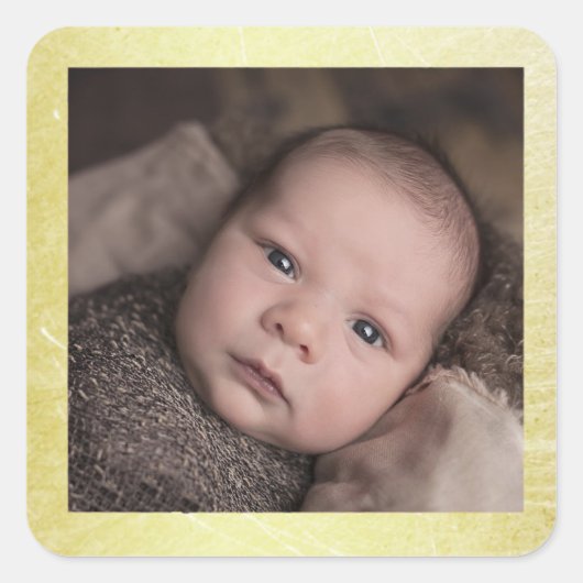 Baby Foto Sticker met gouden rand (Voorkant)