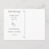 Baby foto Typografie Name Stats Aankondigingskaart (Achterkant)