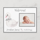 Baby foto Typografie Name Stats Aankondigingskaart (Voorkant)