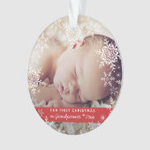 Baby Foto van grootouders Eerste Kerstmis Snowflak Ornament (voorkant)