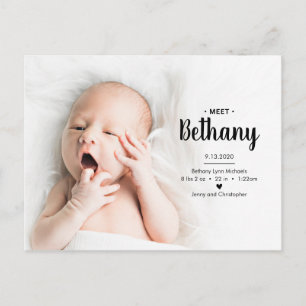 BABY FOTOAANKONDIGING Polka Dots Briefkaart