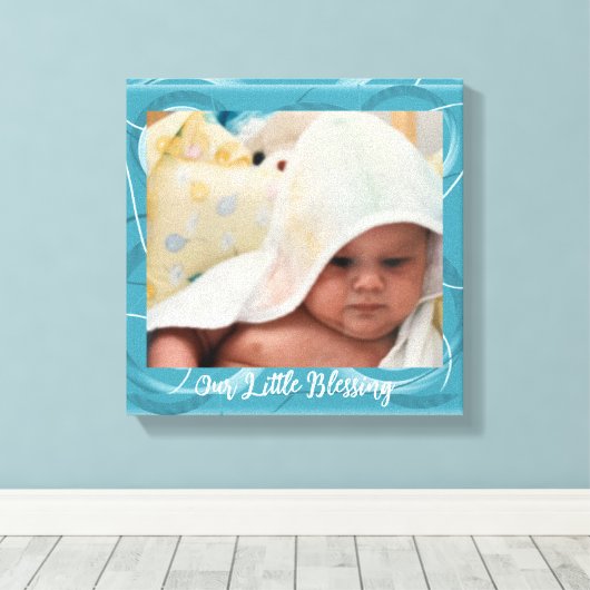 Baby Fotoblauw Abstract Lijst Canvas afdrukken (Insitu (Houten vloer))