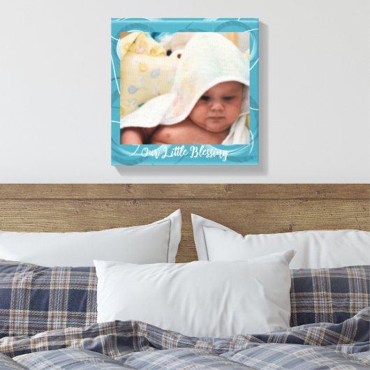 Baby Fotoblauw Abstract Lijst Canvas afdrukken (Insitu (Slaapkamer))