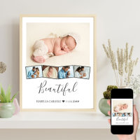 Baby Fotocollage Zigzag Afbeelding Strip Aangepast