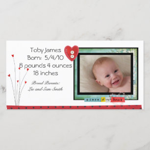 Baby fotokaart aankondiging