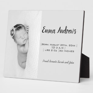 Baby Fotonaam geboorte op maat Fotoplaat