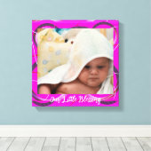 Baby Fotoroze Abstract Lijst Canvas afdrukken (Insitu (Houten vloer))