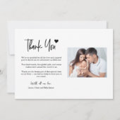 Baby Foto's Dank u Hart Modern Geboorte Aankondiging (Achterkant)