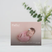 Baby Foto's Naam Aangepaste geboorteaankondiging (Staand voorkant)