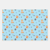 Baby Fox Animal Sleeping Paw Prints Tracks Inpakpapier Vel (Voorkant 3)