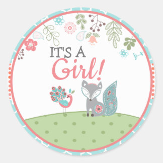 Baby Fox Baby shower Stickers