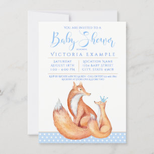 Baby Fox Boy Fox Baby Shower Invitations Kaart
