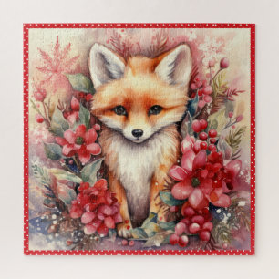 Baby Fox Christmas Large Square Legpuzzel