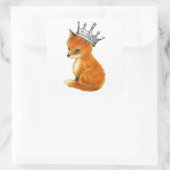 Baby Fox kroonsjaal Vierkante Sticker (Tas)