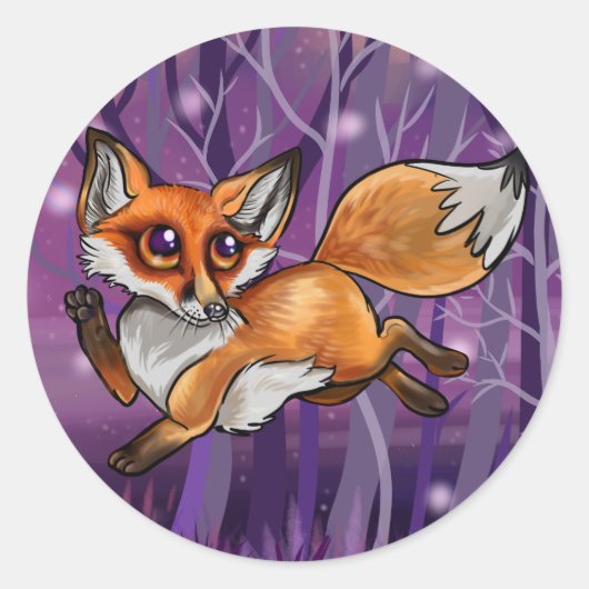 Baby Fox Ronde Sticker (Voorkant)