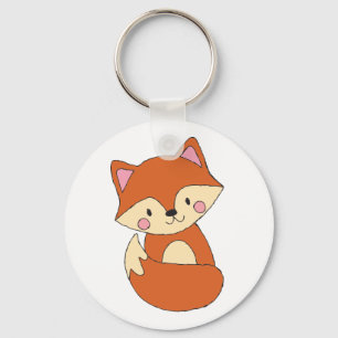 Baby Fox-vormgeving met fox-kunstvos Sleutelhanger