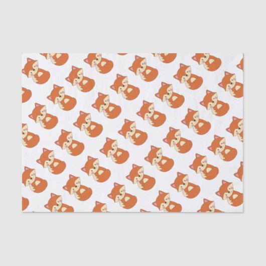 Baby Fox-vormgeving met fox-kunstvos Tissuepapier (Voorkant)