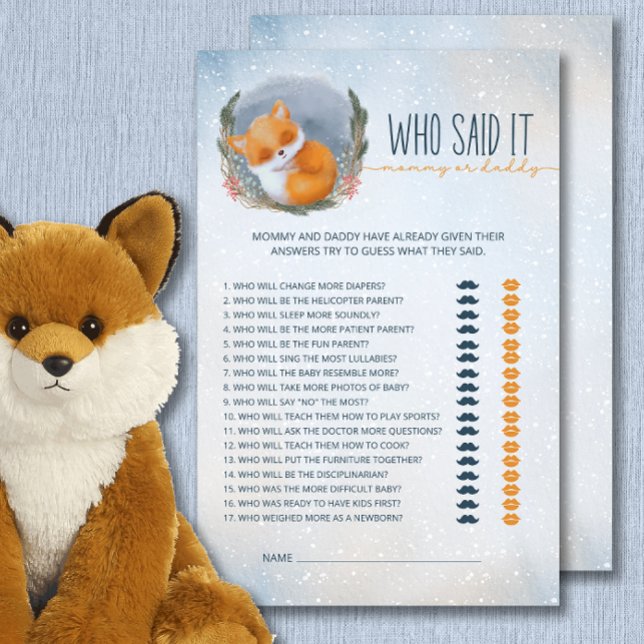 Baby Fox Winter die zei het mama papa spel (Creator heeft geüpload)