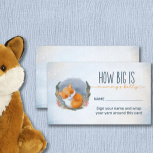 Baby Fox Winter hoe groot is mama's buik Informatiekaartje