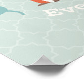 Baby Fox Wreath Personalized Nursery Artwork Poster (Hoek)