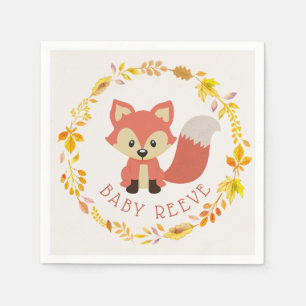 Baby Fox Wreath Woodland Animals Baby shower Servet