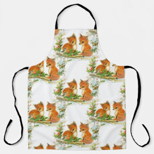 Baby Foxes Holly Bird Kerstappron Schort