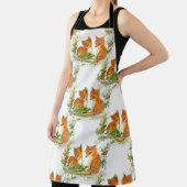 Baby Foxes Holly Bird Kerstappron Schort (Insitu)