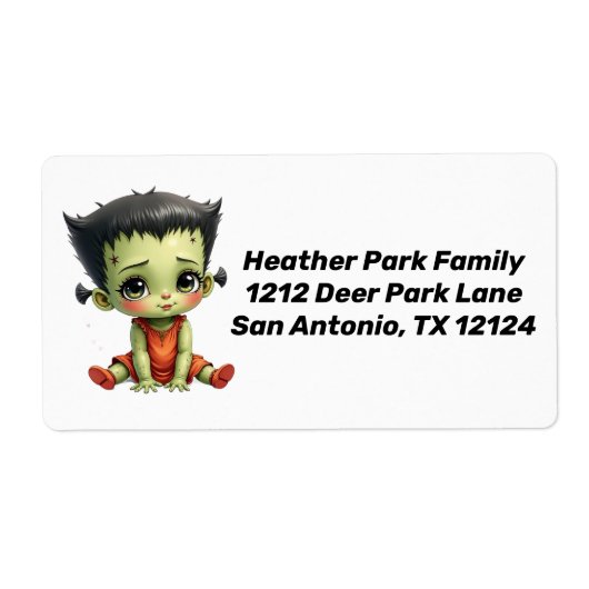Baby Frankenstein Return Address Label (Voorkant)