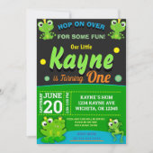 BABY FROG 1ST BIRTHDAY INVITATION SJABLOON KAART (Voorkant)
