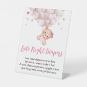 Baby Game Girl Beer Roze Baby shower Pedestal Sign Reclamebord Met Voetstuk (Voorkant)
