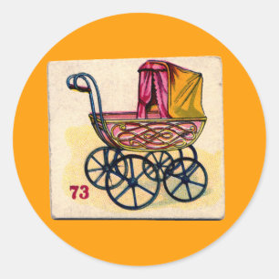 Baby-game-kaart Ronde Sticker