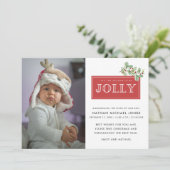 Baby Geboorte Aankondiging Foto Kerstmis (Staand voorkant)