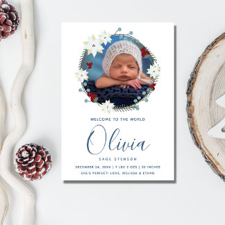 Baby Geboorte Aankondiging Foto Kerstmis