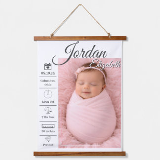 Baby Geboorte Foto Hangend Wandkleed