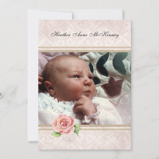 Baby geboorte, meisjesaankondiging - Onze kleine p Aankondiging (Voorkant)