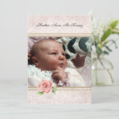 Baby geboorte, meisjesaankondiging - Onze kleine p Aankondiging (Staand voorkant)