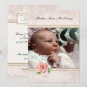 Baby geboorte, meisjesaankondiging - Onze kleine p Aankondiging (Voorkant / Achterkant)
